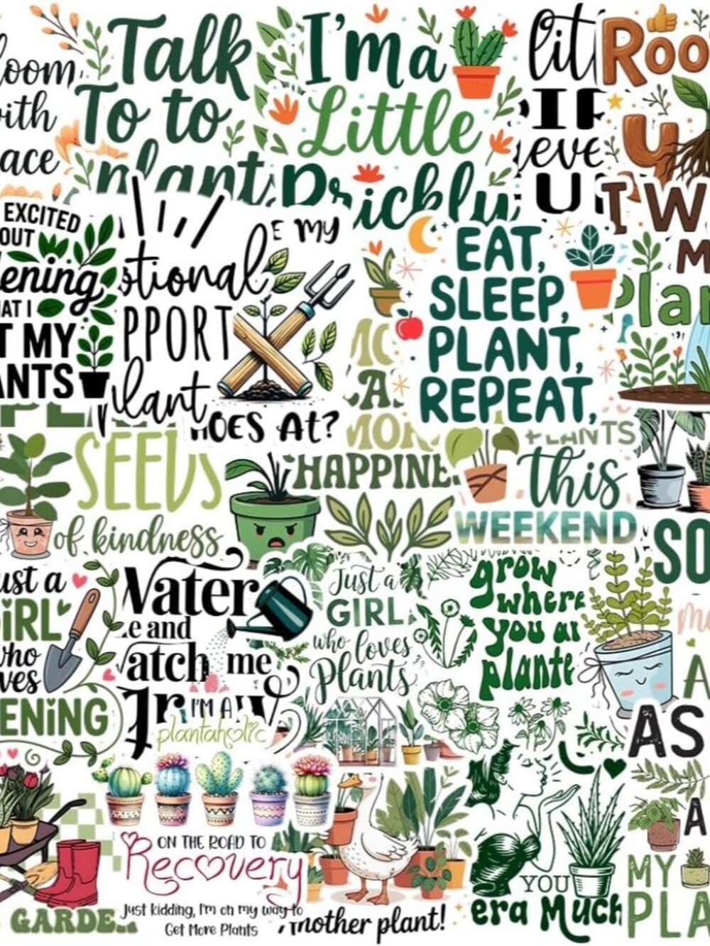 100PCS Funny Gardening Stickers,Sarcastic Gardening Humor Waterproof Vinyl Stick